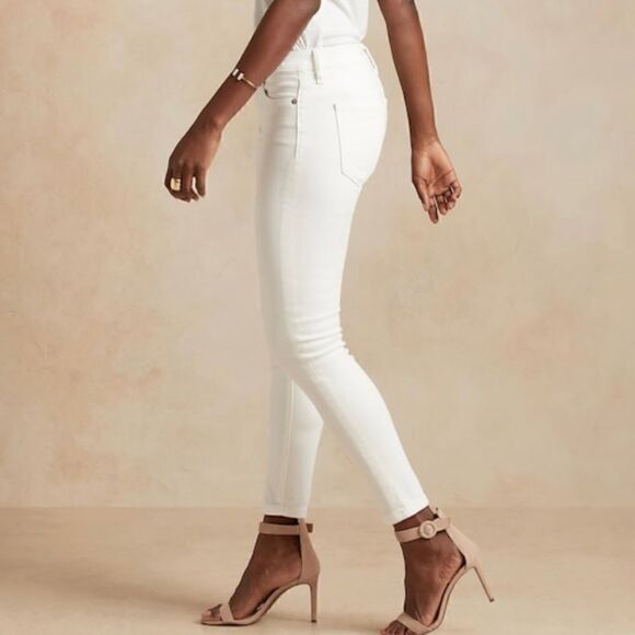 BANANA REPUBLIC Mid + Skinny Jean, White, Size 32 - Picture 3 of 14